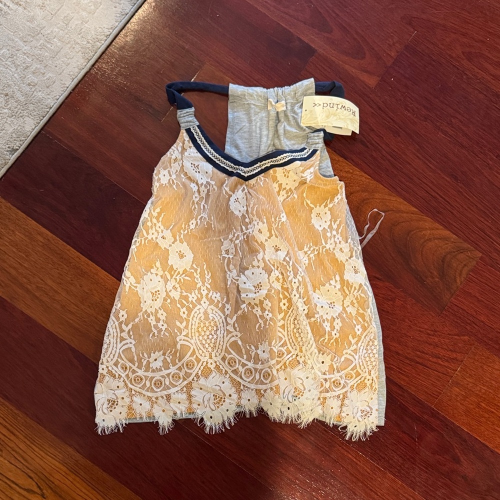 Rewind Lace Overlay Tank Top - Cream and White
